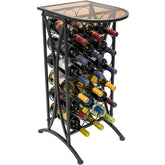 Glass Top Wine Stand (Holds 18 Bottles) - Sorbus Home